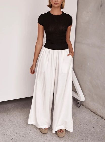 FLOWERSVERSE  Source  Cross-Border European and American Spring and Summer Thin Ins Super Hot All-Match Loose Wide Leg Casual Trousers Women