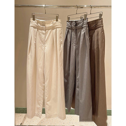 flowersverse Cross-Border Japanese Style S Home  Summer New Sweet High Waist Flanging Casual All-Matching Wide Leg Trousers for Women 24a147