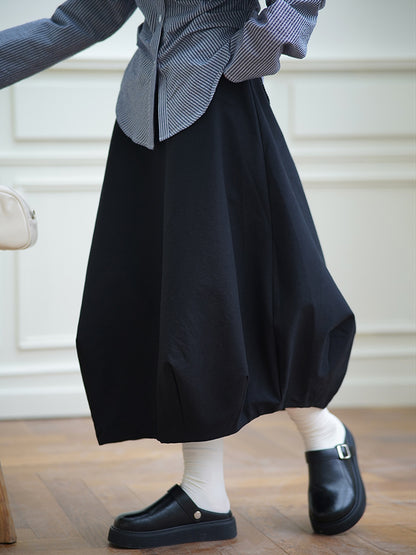 2025  spring new Korean version solid color flower high waist and thin temperament commuting puffy skirt 3015