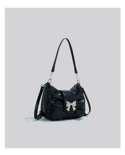 FLOWERSVERSE  New Fashion Pleated Cloud Bag Bow Portable Shoulder Messenger Bag for Women Special-Interest Design Underarm Bag Women