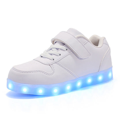 flowersverse Children's Luminous Shoes Middle and Big Children's Charging Korean Fashion Luminous Ghost Dance Luminous Shoes Student Sports Children's Shoes with Lights