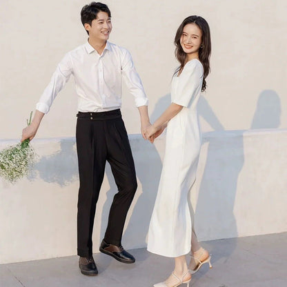 2025 satin light wedding dress small man simple retro certificate registration small white dress white temperament engagement dress