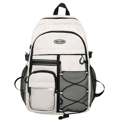 2025 School bag Junior high school female burden reduction backpack Middle school student school bag popular new high school girls large capacity super light men