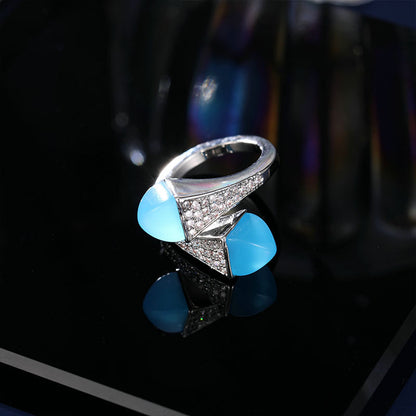 2025 Popularan style retro high-end jewelry set open ring niche design personalized simple geometric bracelet bracelet