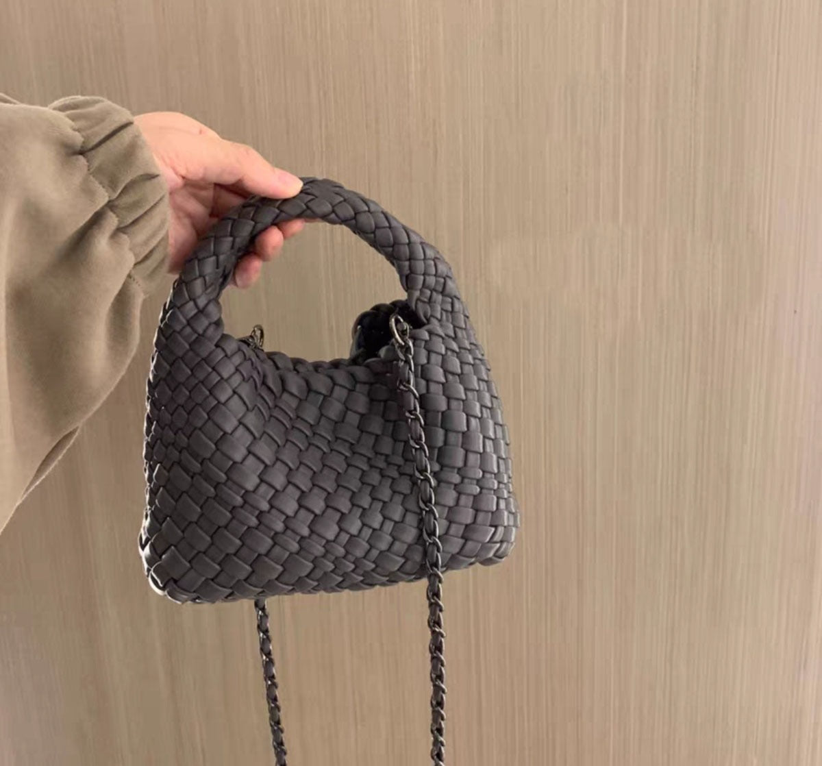 FLOWERSVERSE  Handmade Woven Small Tote Bag Handbags Female  New High-Grade Mini Chain Shoulder Crossbody Bag