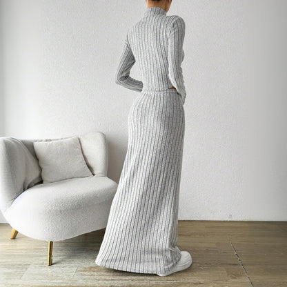 FLOWERSVERSE 2025 New women's clothing simple casual fashion set popular autumn and winter new versatile commuter knitted two-piece set