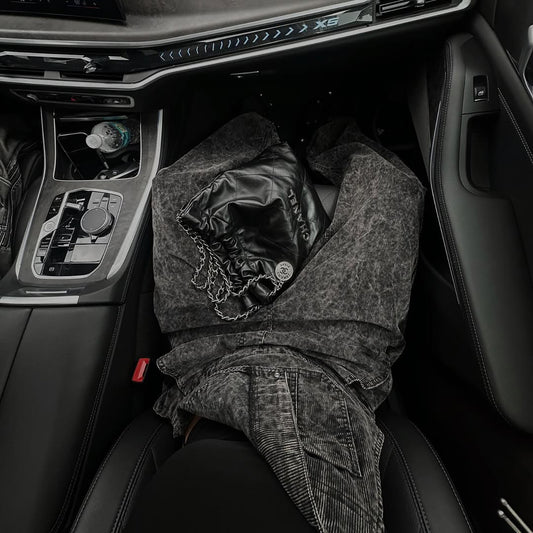 high streets, personalized street style, loose niche, old denim overalls, straight-tube high-end trendy brand wholesale