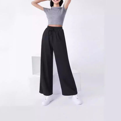 FLOWERSVERSE  Cross-Border Women's Clothing  Spring and Summer New Loose Casual Pants  Solid Color Flower Gray Lace Wide Leg Pants Trousers