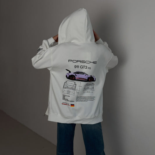 spring new long-sleeved jacket  New   car printing zipper hooded sweater