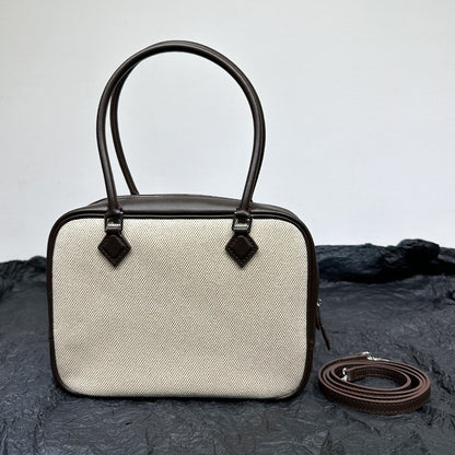 FLOWERSVERSE  High-End Quality  New First Layer Cowhide FINSBURY Leather Feather Bag Versatile Retro Handbag Women's Small Square Bag