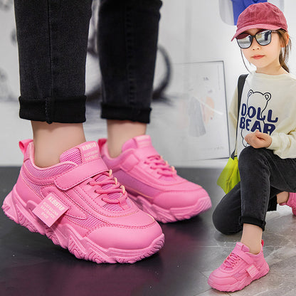 flowersverse Girls' Shoes Dad Shoes Autumn  New Western Style Fashion Little Kids' Sneakers Children's Autumn Mesh Breathable