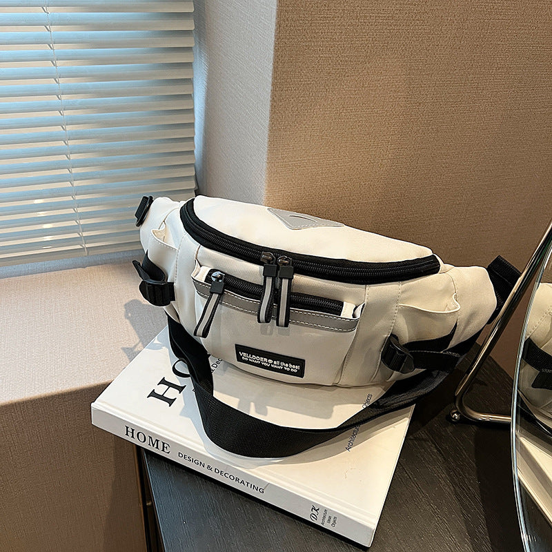 FLOWERSVERSE New Chest Bag Men's Japanese Harajuku Tooling Style Sports Messenger Bag Fashion Brand Large Capacity Versatile Student Riding Waist Bag