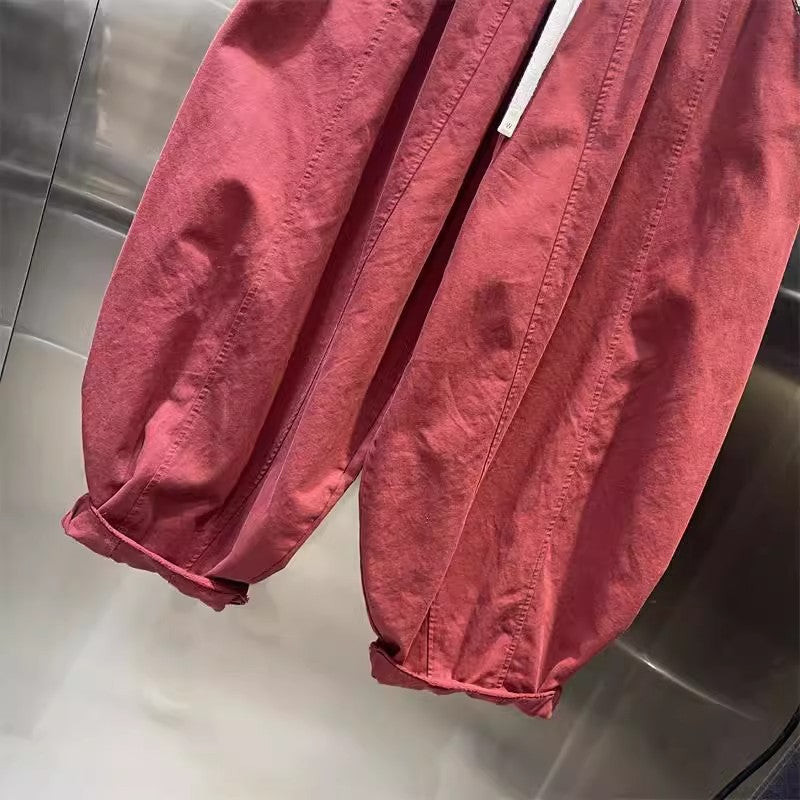 Large size Popularan goods n retro meat-covering lantern pants women's  spring and summer new elastic waist and thin dad pants