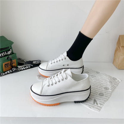 flowersverseWomen's Thick-Soled Canvas Shoes for Students, HOTan Station, Sneaker New Summer, Women's Casual Rocking Shoes