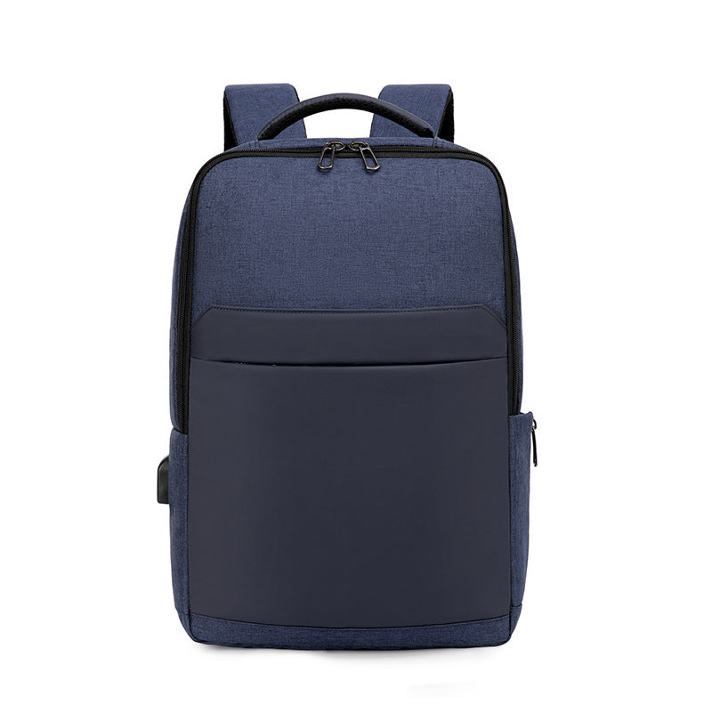 FLOWERSVERSE [Business Backpack] Solid Color Simple Men's Business Backpack Large Capacity USB Travel Backpack Schoolbag