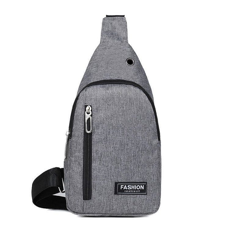 FLOWERSVERSE Factory Wholesale Men's Canvas Chest Bag Casual Sports Shoulder Bag Korean Style Men's Fashion Brand Chest Bag Shoulder Messenger Bag
