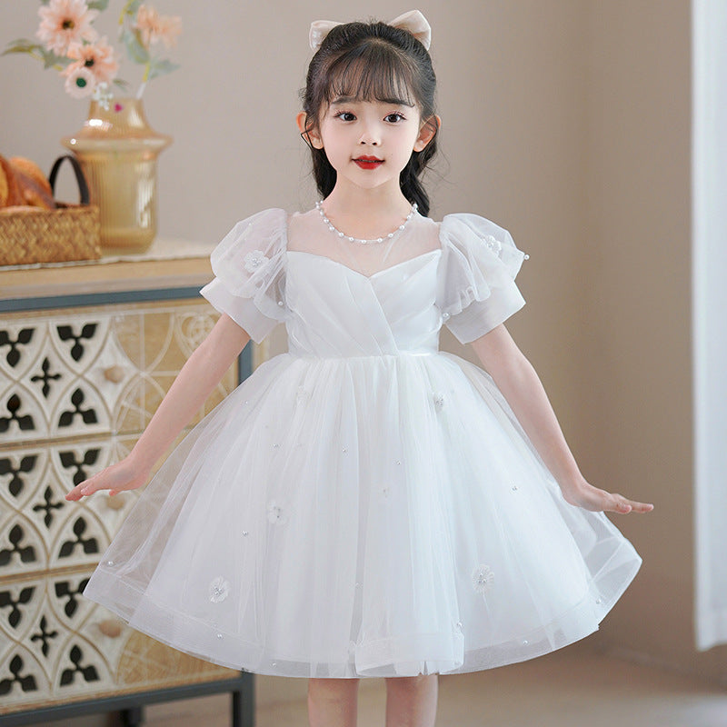 flowersverse Girls' Princess Dress  Summer New Children's Dress Baby Western Style Festival Performance Children's Clothing Dress Wholesale