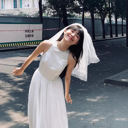 2025 White light wedding dress can be worn every day  new small registration and certificate dress photo studio photo theme clothing