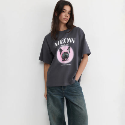 n style women's round neck trendy brand printed letter T-shirt summer street n casual trend top