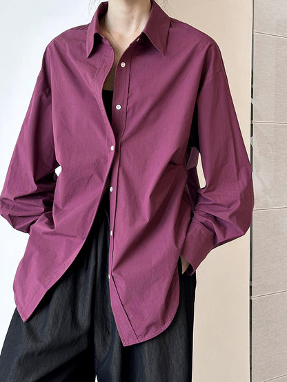 2025  2025 early spring new Korean fashion lapel design sense niche chic long-sleeved shirt women 24172