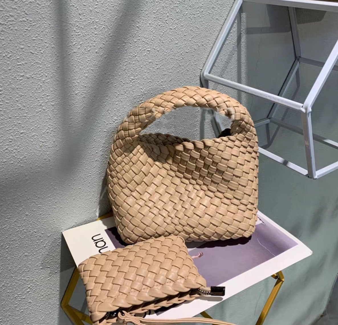 FLOWERSVERSE  Handmade Woven Small Tote Bag Handbags Female  New High-Grade Mini Chain Shoulder Crossbody Bag