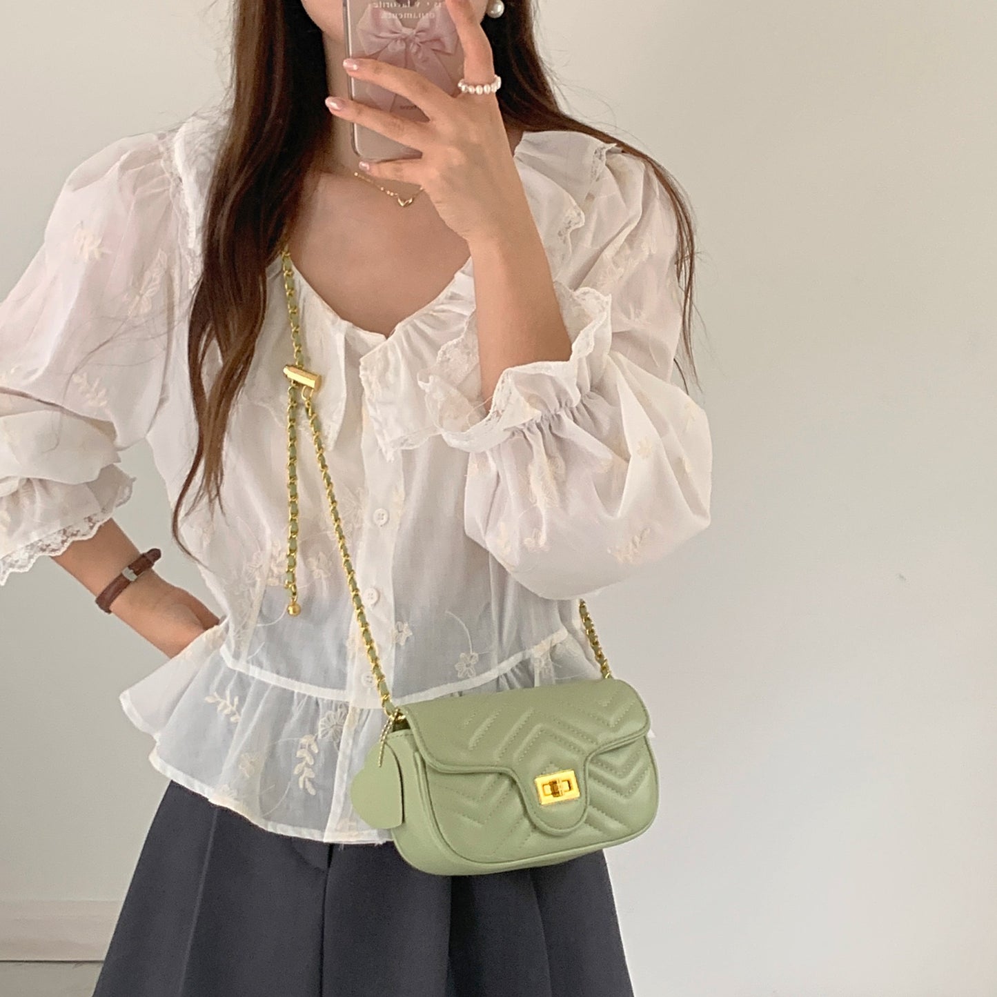 FLOWERSVERSE 2025 New Xiaoxiangfeng Women's Bag Wholesale, Small Fresh Rhombus Chain Bag Adjustable Shoulder Crossbody Bag