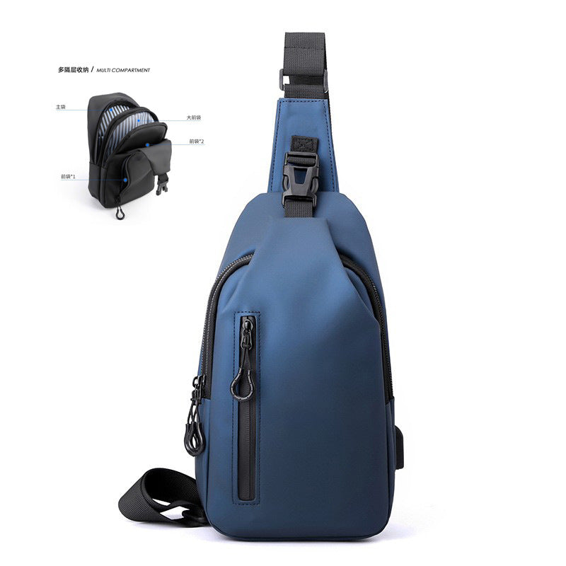 FLOWERSVERSE Chest Bag Men's Shoulder Messenger Bag Simple Casual Trend Multi-Functional Cross-Body Bag Men's Bag Small Backpack Fashion Chest Bag