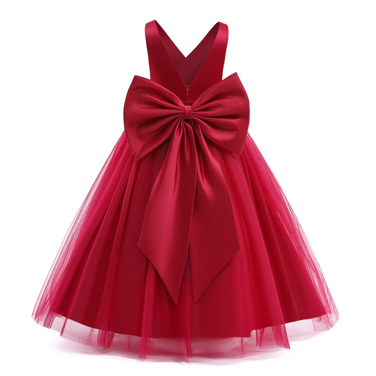 flowersverse New Girls' Dress Children and Teens Princess Dress Bow Dress Girl Costume for Piano Performance Dress