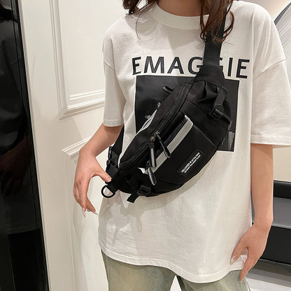 FLOWERSVERSE New Chest Bag Men's Japanese Harajuku Tooling Style Sports Messenger Bag Fashion Brand Large Capacity Versatile Student Riding Waist Bag