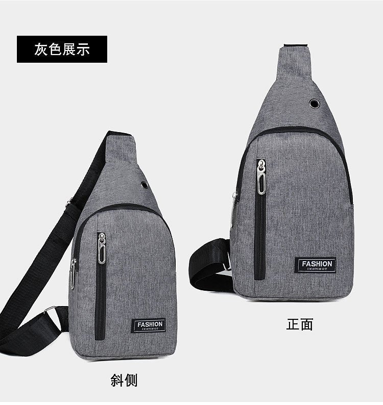 FLOWERSVERSE Factory Wholesale Men's Canvas Chest Bag Casual Sports Shoulder Bag Korean Style Men's Fashion Brand Chest Bag Shoulder Messenger Bag