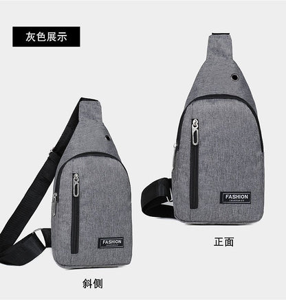 FLOWERSVERSE Factory Wholesale Men's Canvas Chest Bag Casual Sports Shoulder Bag Korean Style Men's Fashion Brand Chest Bag Shoulder Messenger Bag