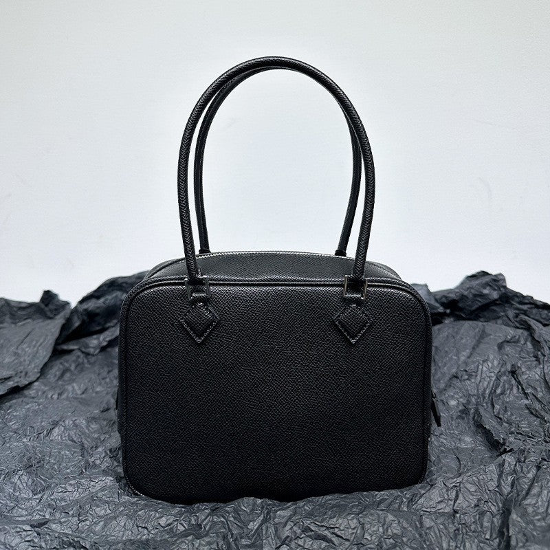 FLOWERSVERSE  High-End Quality  New First Layer Cowhide FINSBURY Leather Feather Bag Versatile Retro Handbag Women's Small Square Bag