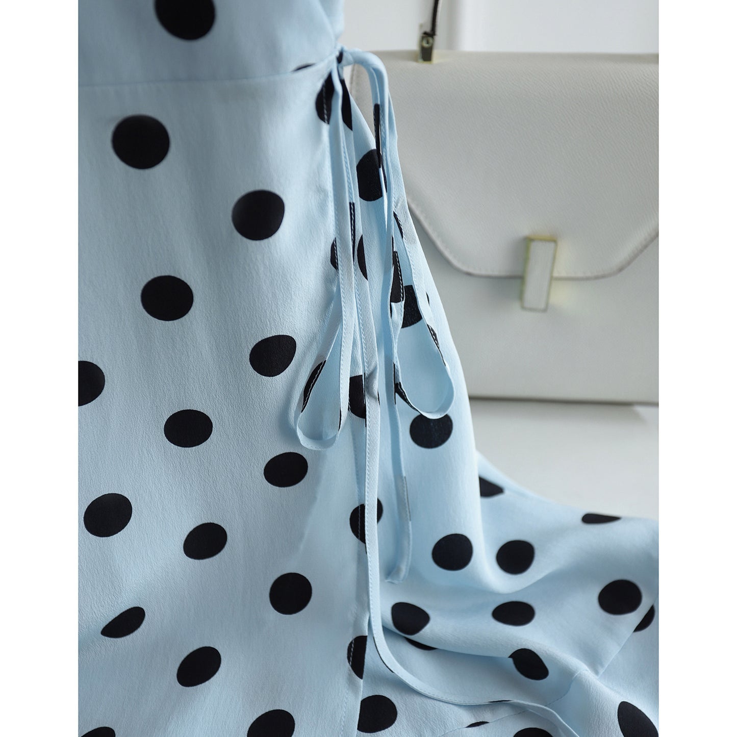 2025 Silk dress, high-end polka dot printed mulberry silk coffee break skirt  summer women's clothing new medium and long