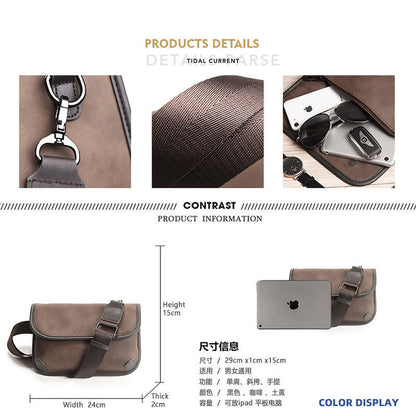 FLOWERSVERSE Korean Style Men's Shoulder Bag Trendy Men's Messenger Bag Street Fashion Pouch Student Bag Youth Messenger Bag New