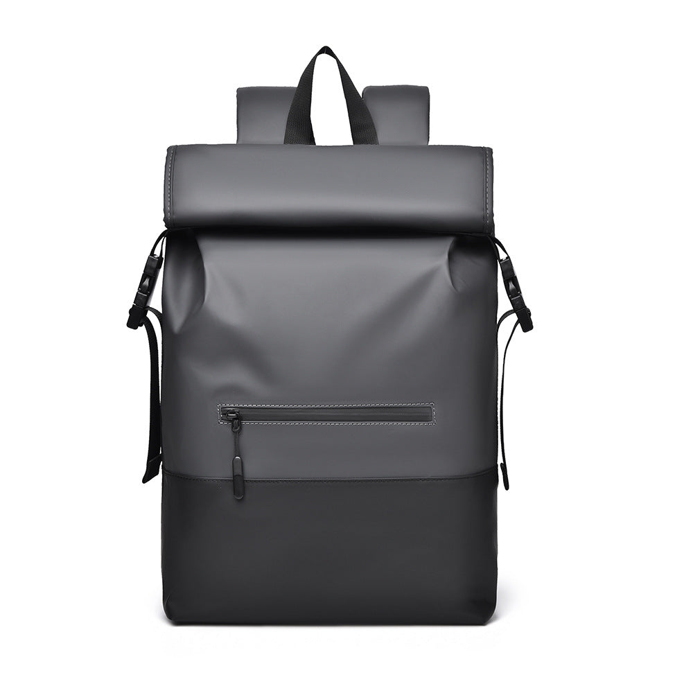 2025  men's backpack, business travel, high-end sense, large-capacity backpack, fashionable commuter roll-up design, backpack