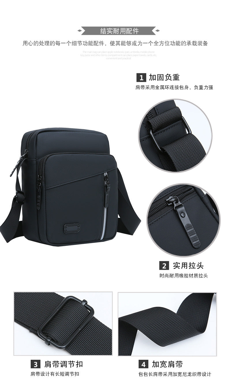 FLOWERSVERSE New Style Men's Bag Shoulder Messenger Bag Storage Bag Trendy Unique Casual Simple All-Match Shoulder Bag