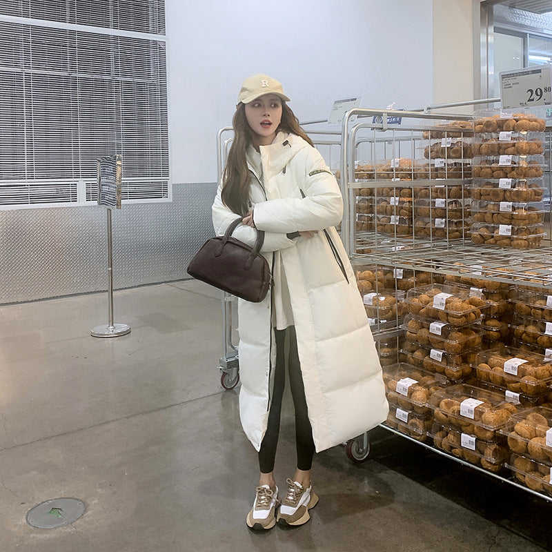 Down cotton-padded clothes women's 2025 winter new Korean version medium and long cotton-padded clothes women's letters thickened women's cotton-padded jackets trendy