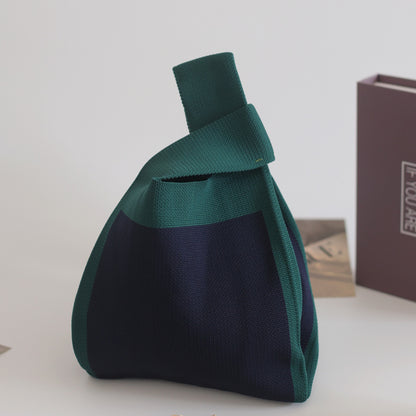 FLOWERSVERSE  INS Internet Hot New Handbag Women's Knitted Bag Japanese and Korean Style All-Match Hand Carrying Casual Tote Bag Factory Wholesale