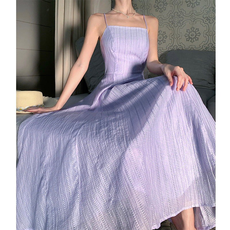 2025 Pink Premium Sexy Halter Suspender Dress Female Summer Fairy Temperament Seaside Vacation Princess Long Skirt