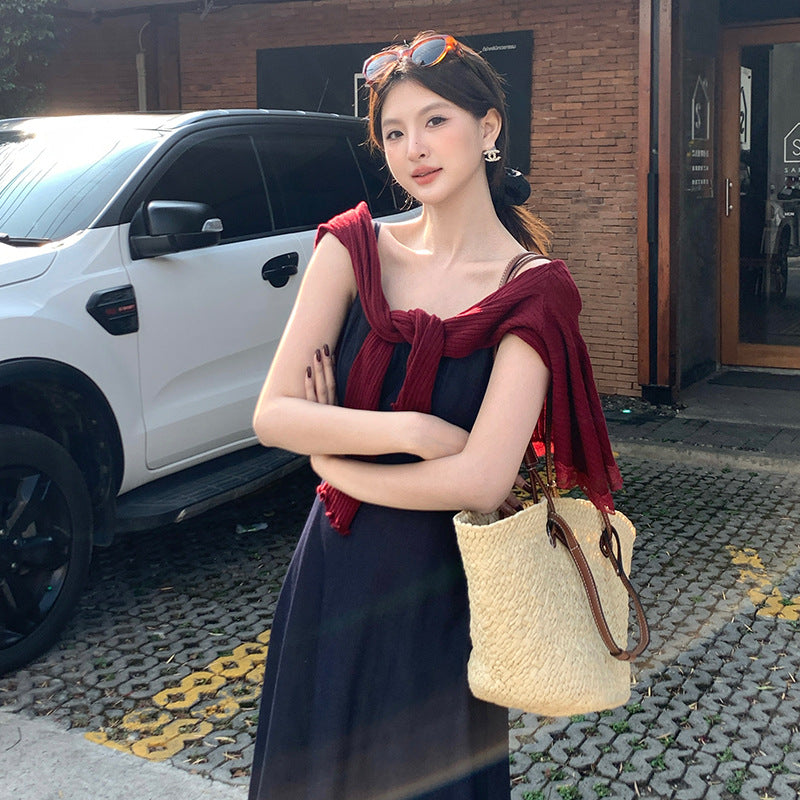 2025 spring and summer new Korean version temperament versatile long-sleeved knitted cardigan top sunscreen blouse 25134