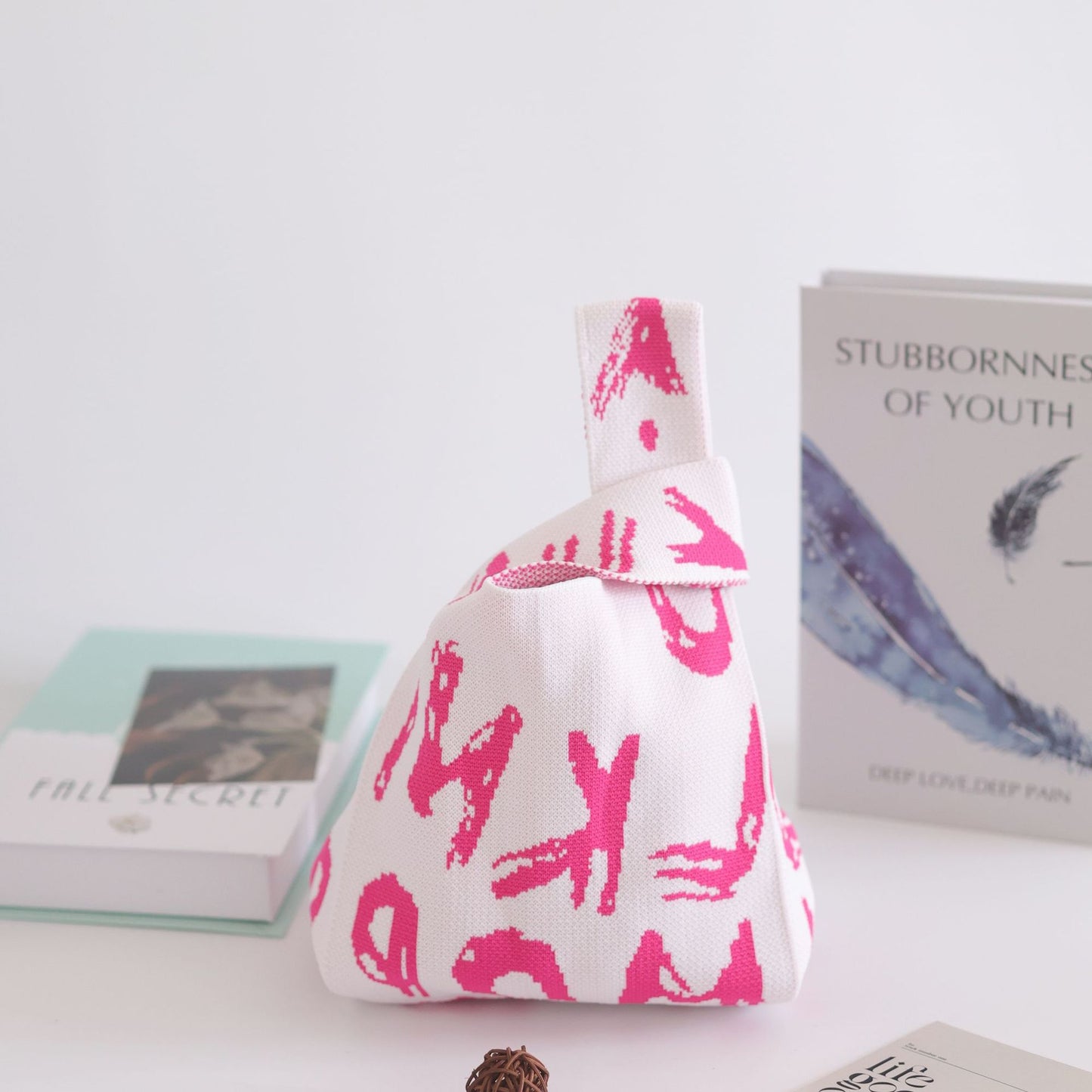 FLOWERSVERSE  INS Internet Hot New Handbag Women's Knitted Bag Japanese and Korean Style All-Match Hand Carrying Casual Tote Bag Factory Wholesale