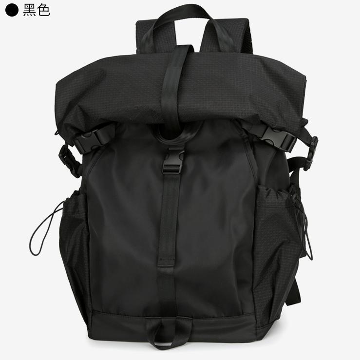 2025 New men's backpack backpack folding roll mouth trend fashion tooling function wind travel leisure backpack men