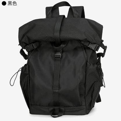 2025 New men's backpack backpack folding roll mouth trend fashion tooling function wind travel leisure backpack men
