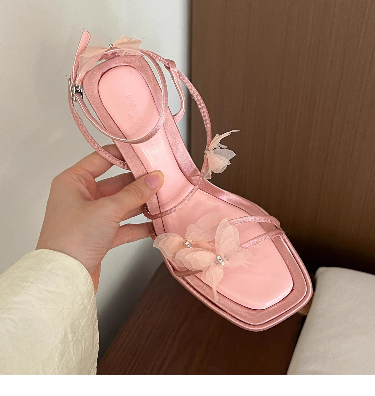 flowersverse  Summer New Fashion Butterfly Temperament Sexy Super High Heels Buckle Sandals for Women Stiletto Sandals