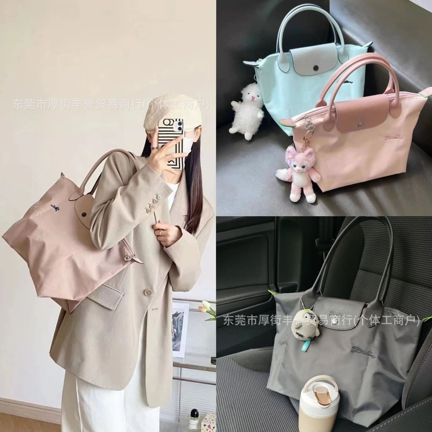 FLOWERSVERSE  70 Th Anniversary Longchamps Bag Nylon Dumpling Bag Large Capacity Women Bags Canvas Tote Shoulder Handbag Longchamps Bag