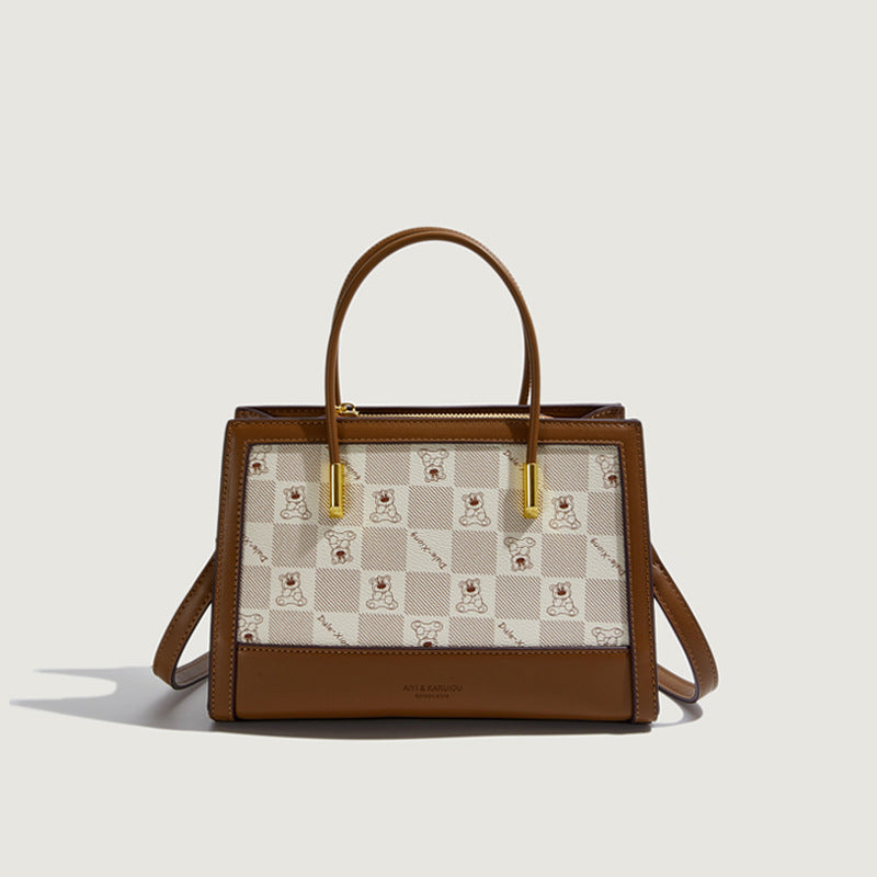 2025 hot-selling handbag women's popular fashion retro printed shoulder bag high-end sense large-capacity commuter bag wholesale