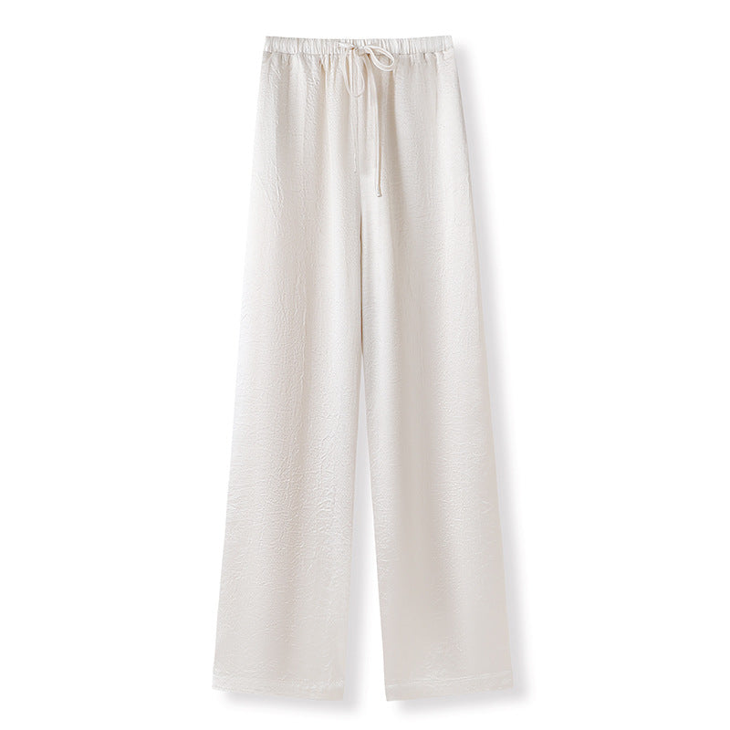 new new Chinese light national style solid color simple acetic acid casual pants high-end light luxury trousers M4082