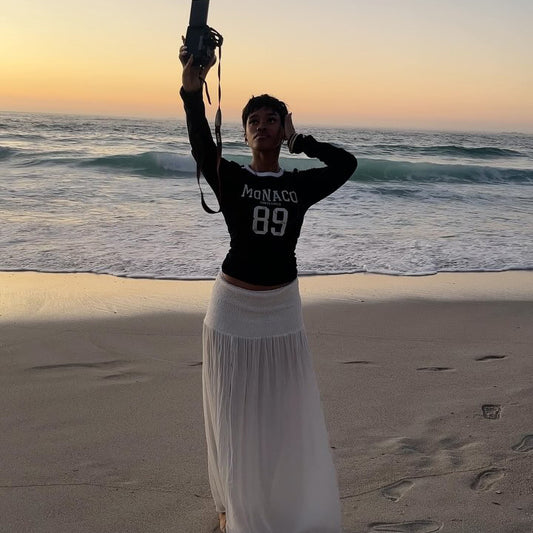 New Alphanumeric Long Sleeve Printed T-Shirt Women's Spring Summer Retro Striped Long Sleeve T-Shirt  Spice Girls