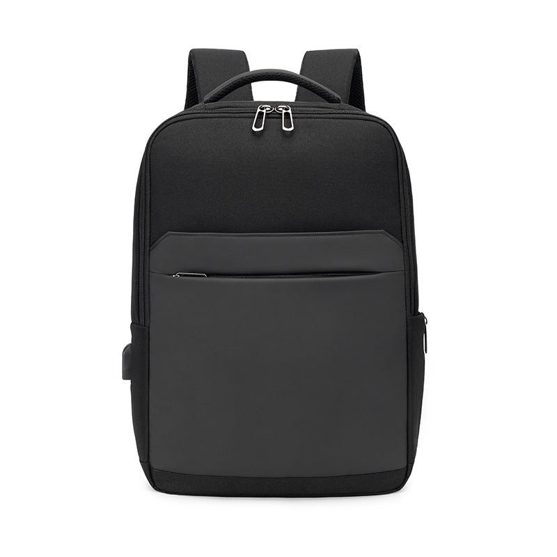 FLOWERSVERSE [Business Backpack] Solid Color Simple Men's Business Backpack Large Capacity USB Travel Backpack Schoolbag