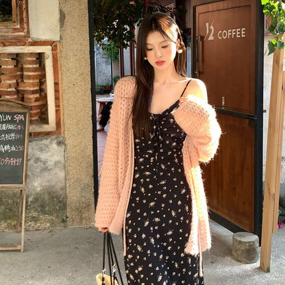 2025 Thirteen Lines  Spring New Korean Version Hollow Knitted Cardigan Versatile Sunscreen Blouse 25151